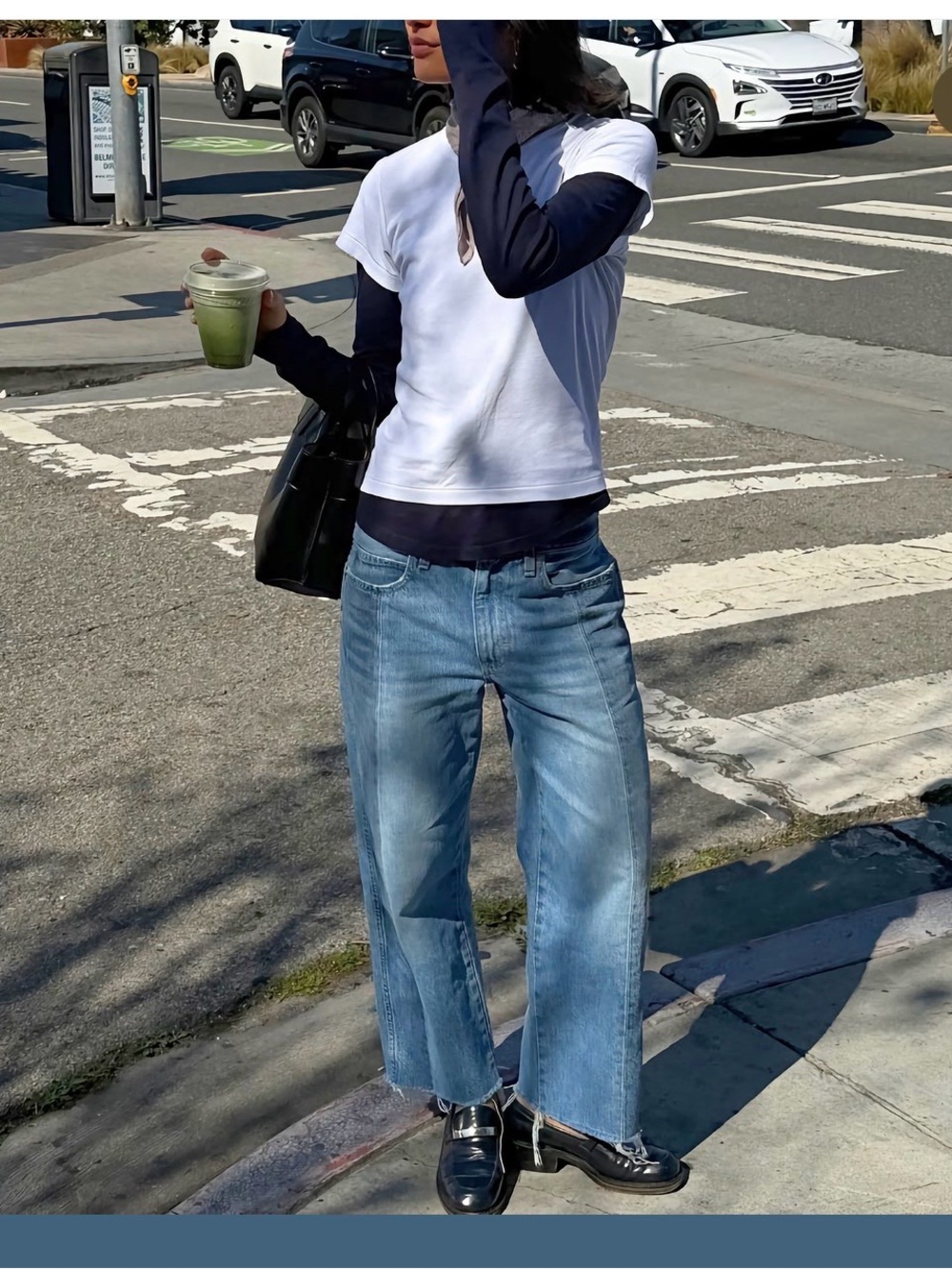 AMO Two-Tone Light and Medium Blue Jeans